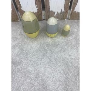 Vintage Easter Bunny Nesting Dolls Rabbit Family Wood